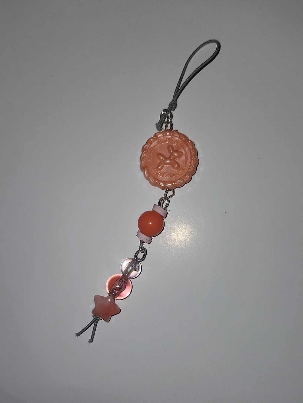 Coral Beaded Charm Phone Strap